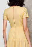 Mousseline de soie jaune Une ligne robe