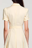 Abricot Simple Une Ligne Midi Robe