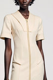 Abricot gaine thé longueur robe