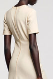 Abricot gaine thé longueur robe