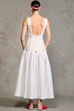 Robe à col rond blanc