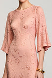 Rose du désert à volants Robe à une ligne avec appliques