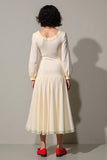 Ivory A Line Robe à manches longues