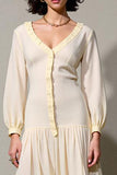 Ivory A Line Robe à manches longues