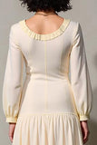 Ivory A Line Robe à manches longues