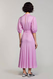 Violet A Ligne Col V Profond Robe à manches courtes