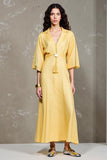Robe à revers une ligne jaune