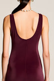 Robe en velours fourreau bordeaux