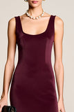Robe en velours fourreau bordeaux