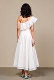 Robe à volants floraux blancs