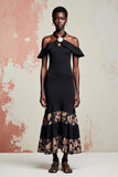 Robe longue d’invitée de mariage fourreau noir