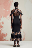 Robe longue d’invitée de mariage fourreau noir