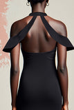 Robe longue d’invitée de mariage fourreau noir