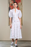 Robe d’invitée de mariée imprimée blanche A Line