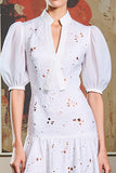 Robe d’invitée de mariée imprimée blanche A Line