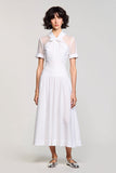 Robe d’invité de mariage blanche en ligne avec noeud