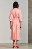 Robe d’invitée de mariage à col polo une ligne 3/4