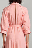 Robe d’invitée de mariage à col polo une ligne 3/4