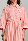 Robe d’invitée de mariage à col polo une ligne 3/4