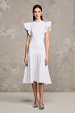 Robe d’invitée de mariée blanche A Line Flutter Sleeve