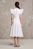Robe d’invitée de mariée blanche A Line Flutter Sleeve