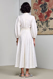 Robe d’invitée de mariée longue à pois blancs