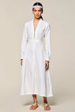 Robe d’invitée de mariage à manches longues blanche A Line