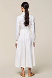 Robe d’invitée de mariage à manches longues blanche A Line