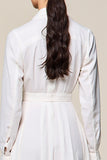 Robe d’invitée de mariage à manches longues blanche A Line