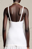Whiet A Line Spaghetti Straps Robe d’invité de mariage avec des fleurs