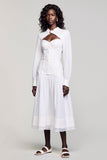 Robe d’invitée de mariage à manches longues blanche A Line