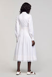 Robe d’invitée de mariage à manches longues blanche A Line