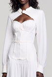 Robe d’invitée de mariage à manches longues blanche A Line