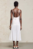 Robe d’invitée de mariage midi blanche avec dentelle