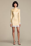 Champgane moulante manches longues Mariage Guest Dres