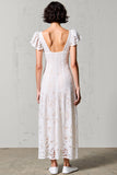 Dentelle Blanc Col en V Fourreau Robe d’invité de mariage