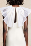 Robe longue d’invité de mariée à volants en tulle blanc