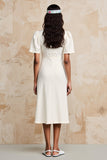 Robe d’invitée de mariée midi en satin ivoire