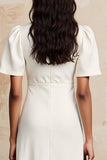 Robe d’invitée de mariée midi en satin ivoire