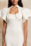 Robe d’invitée de mariée midi en satin ivoire
