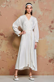Robe d’invitée de mariage à manches longues blanche A Line