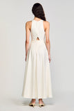 Simple A Line Ivoire Longue Robe