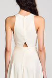Simple A Line Ivoire Longue Robe
