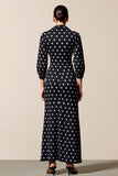 Pois col bénitier fourreau noir robe