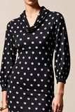 Pois col bénitier fourreau noir robe