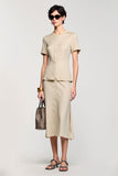 Simple Abricot Gaine Deux Pièces Robe