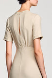 Simple Abricot Gaine Deux Pièces Robe