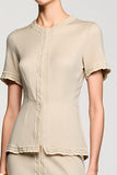 Simple Abricot Gaine Deux Pièces Robe