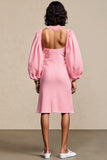 Robe rose à volants avec manches amovibles