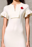 Fourreau Ivoire Ivoire Midi Robe